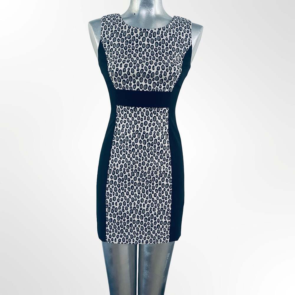 Rachel Zoe Mixed Media Leopard Print Sheath Dress